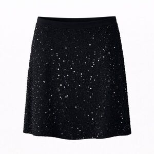 Brooks Brothers Silk Sequin Evening Skirt Black Formal Cocktail Party Size 16